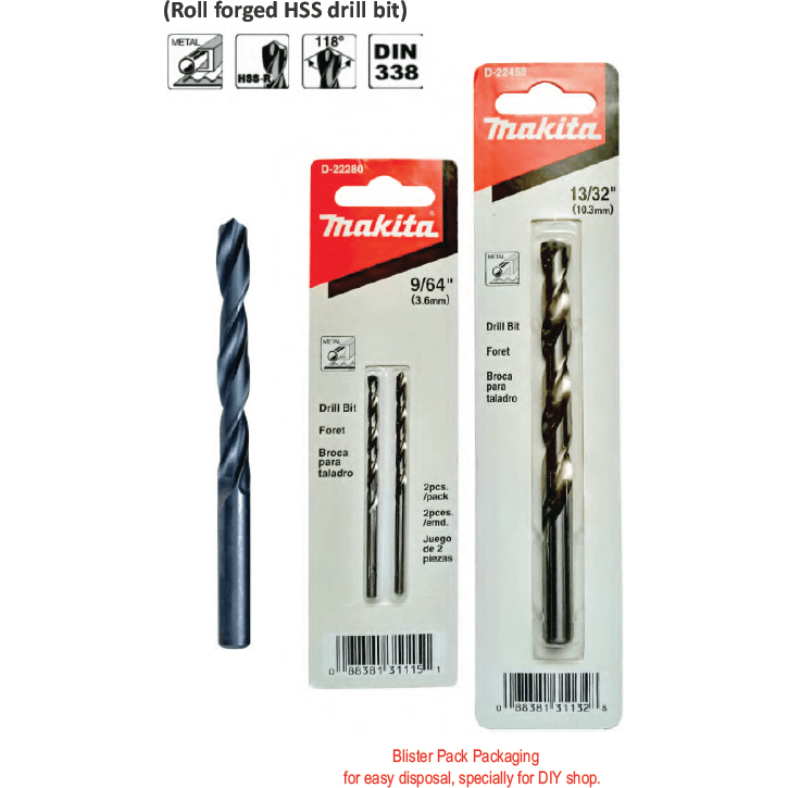 Makita HSS-R Metal Drill Bit (Blister Pack) - KHM Megatools Corp. Makita HSS-R Metal Drill Bit (Blister Pack) - KHM Megatools Corp.
